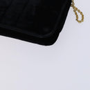 CHANEL Chain Shoulder Bag Velor Black CC Auth bs23807-12