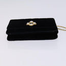 CHANEL Chain Shoulder Bag Velor Black CC Auth bs23807-9