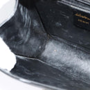 Salvatore Ferragamo Gancini Shoulder Bag Enamel Black Gold Auth bs23808-20