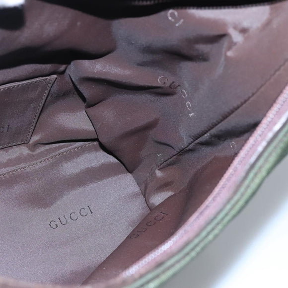 GUCCI Shoulder Bag Canvas Khaki 000 0602 Auth bs23832