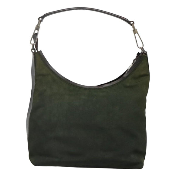GUCCI Shoulder Bag Canvas Khaki 000 0602 Auth bs23832