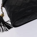 CHANEL Matelasse Chain Shoulder Bag Lamb Skin Black CC Auth bs23838-11