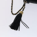 CHANEL Matelasse Chain Shoulder Bag Lamb Skin Black CC Auth bs23838-14