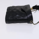 CHANEL Matelasse Chain Shoulder Bag Lamb Skin Black CC Auth bs23838-3