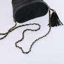 CHANEL Matelasse Chain Shoulder Bag Lamb Skin Black CC Auth bs23838-7