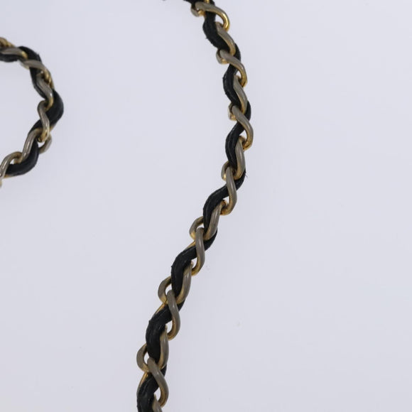 CHANEL Matelasse Chain Shoulder Bag Lamb Skin Black CC Auth bs23838