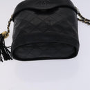 CHANEL Matelasse Chain Shoulder Bag Lamb Skin Black CC Auth bs23838-9