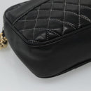 BALLY Chain Shoulder Bag Leather Black Gold Auth bs23848-14