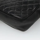 BALLY Chain Shoulder Bag Leather Black Gold Auth bs23848-15