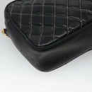 BALLY Chain Shoulder Bag Leather Black Gold Auth bs23848-16