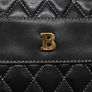 BALLY Chain Shoulder Bag Leather Black Gold Auth bs23848-17