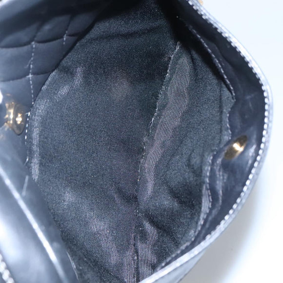 BALLY Chain Shoulder Bag Leather Black Gold Auth bs23848