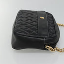 BALLY Chain Shoulder Bag Leather Black Gold Auth bs23848-3