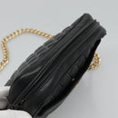 BALLY Chain Shoulder Bag Leather Black Gold Auth bs23848-6