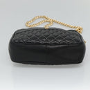 BALLY Chain Shoulder Bag Leather Black Gold Auth bs23848-5
