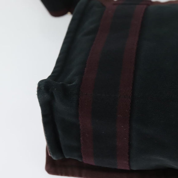 HERMES Fourre Tout Bassas PM Shoulder Bag Canvas Black Auth bs23858