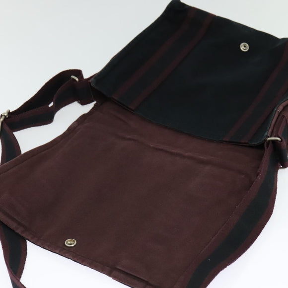 HERMES Fourre Tout Bassas PM Shoulder Bag Canvas Black Auth bs23858