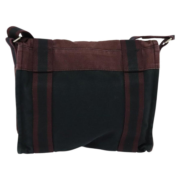 HERMES Fourre Tout Bassas PM Shoulder Bag Canvas Black Auth bs23858