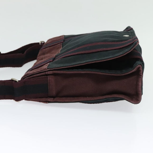 HERMES Fourre Tout Bassas PM Shoulder Bag Canvas Black Auth bs23858