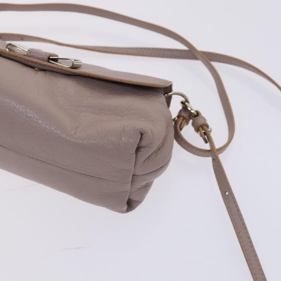 Chloe Lily Shoulder Bag Leather Beige Auth bs23861