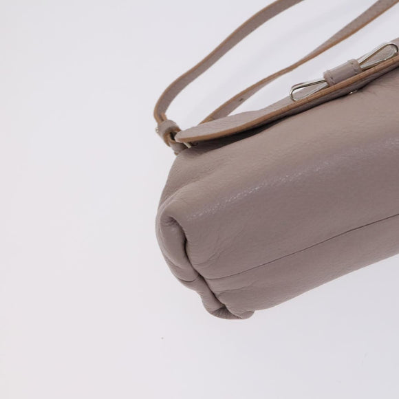 Chloe Lily Shoulder Bag Leather Beige Auth bs23861