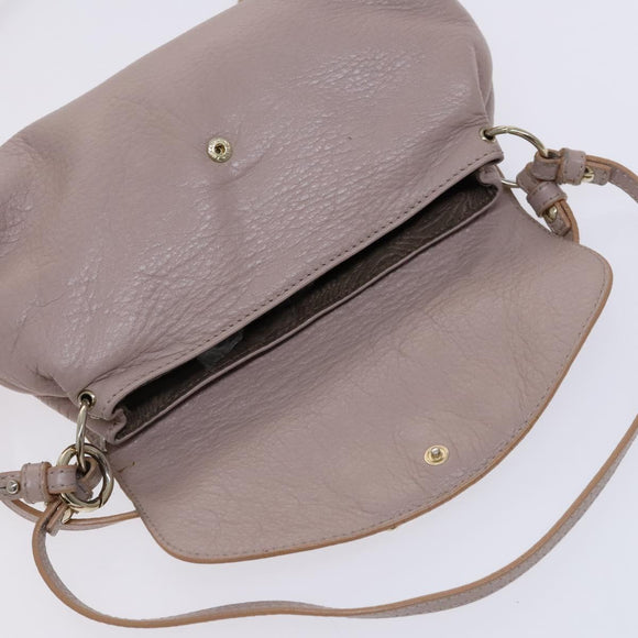 Chloe Lily Shoulder Bag Leather Beige Auth bs23861