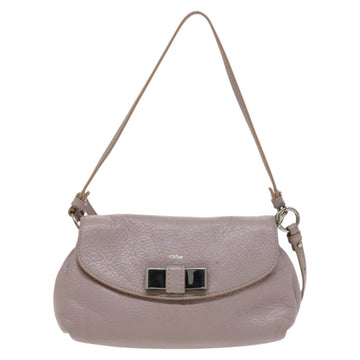 Chloe Lily Shoulder Bag Leather Beige Auth bs23861 - 0