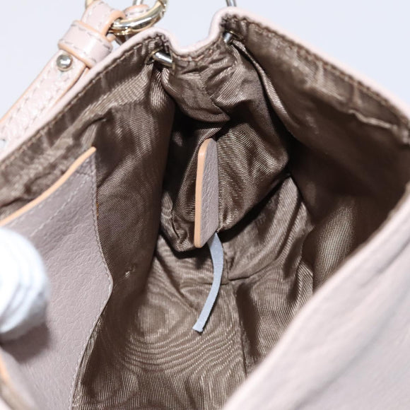 Chloe Lily Shoulder Bag Leather Beige Auth bs23861