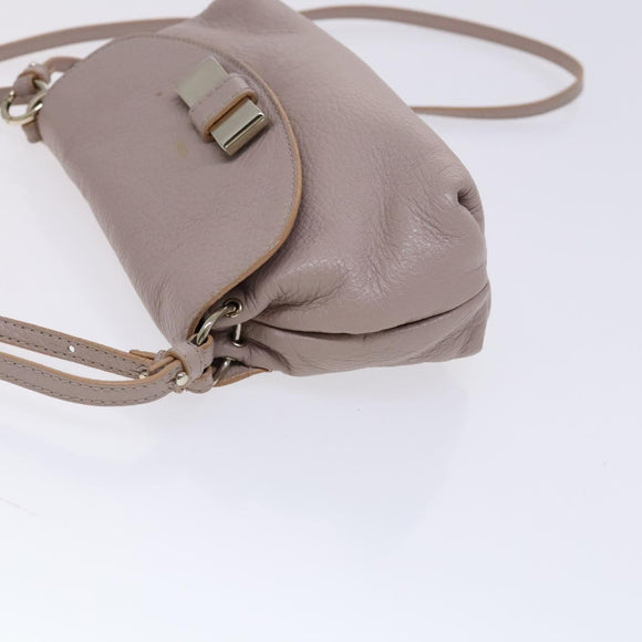 Chloe Lily Shoulder Bag Leather Beige Auth bs23861