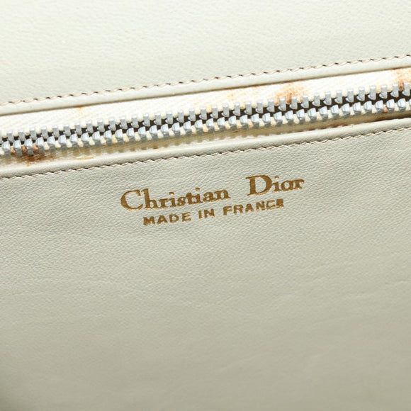 Christian Dior Shoulder Bag Leather Beige Auth bs23864