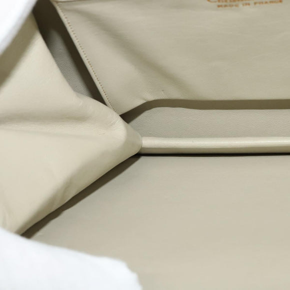 Christian Dior Shoulder Bag Leather Beige Auth bs23864