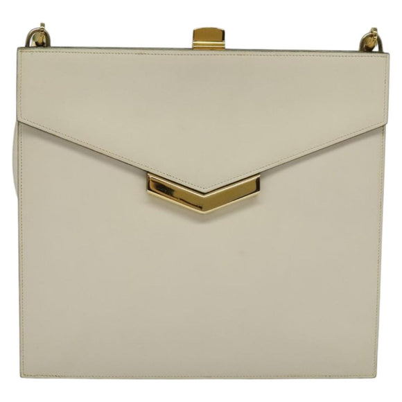Christian Dior Shoulder Bag Leather Beige Auth bs23864