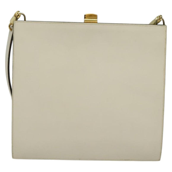 Christian Dior Shoulder Bag Leather Beige Auth bs23864
