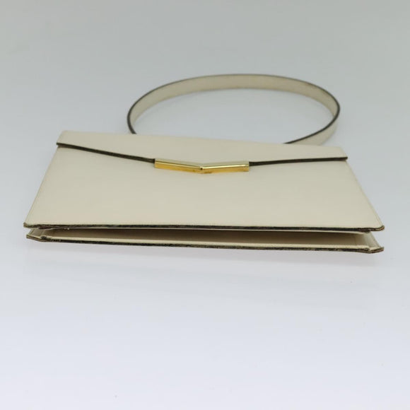 Christian Dior Shoulder Bag Leather Beige Auth bs23864