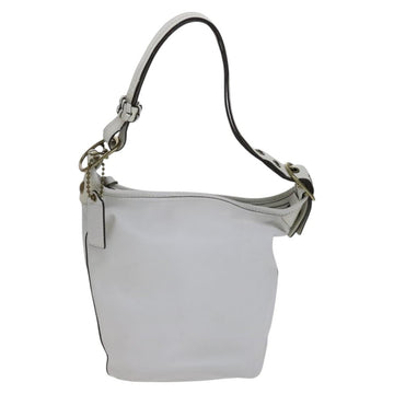 Coach Shoulder Bag Leather White Auth bs23865