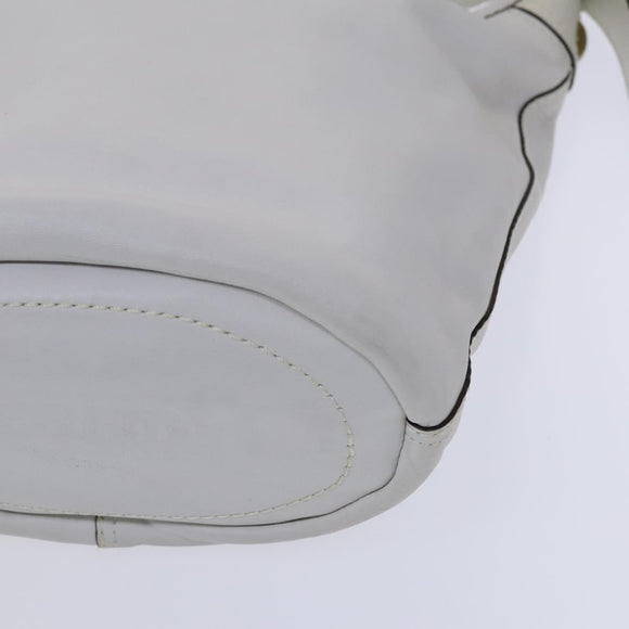 Coach Shoulder Bag Leather White Auth bs23865