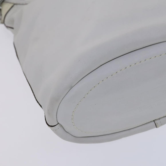 Coach Shoulder Bag Leather White Auth bs23865