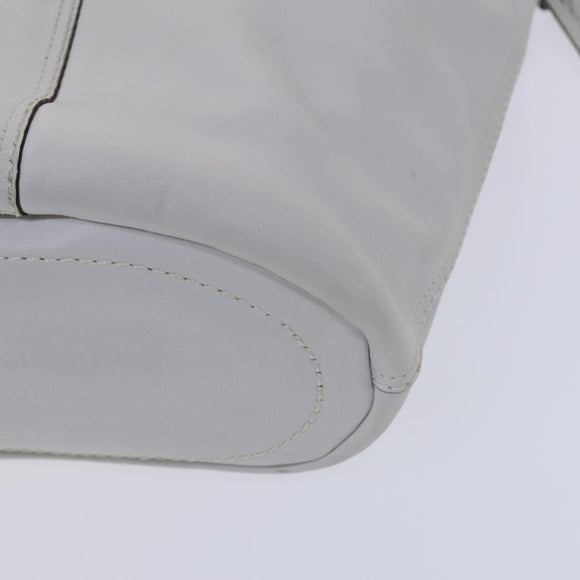 Coach Shoulder Bag Leather White Auth bs23865