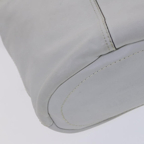 Coach Shoulder Bag Leather White Auth bs23865