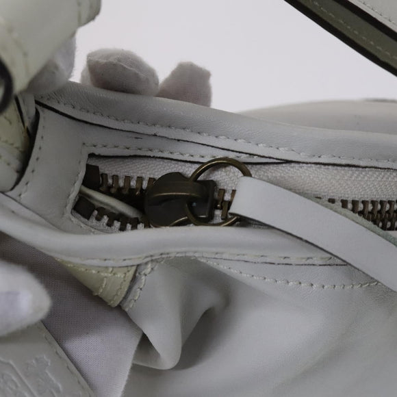 Coach Shoulder Bag Leather White Auth bs23865