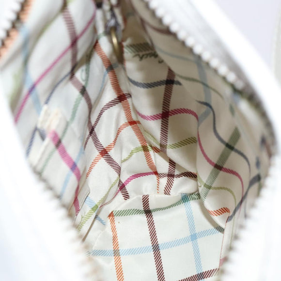 Coach Shoulder Bag Leather White Auth bs23865