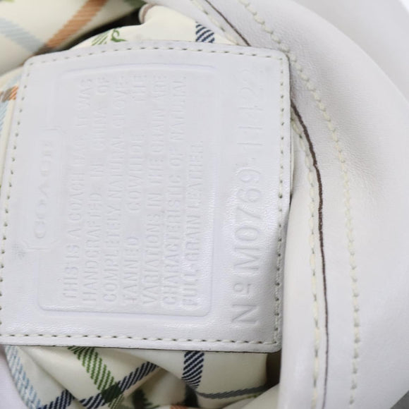 Coach Shoulder Bag Leather White Auth bs23865