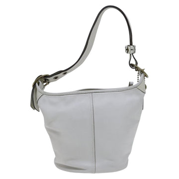 Coach Shoulder Bag Leather White Auth bs23865 - 0