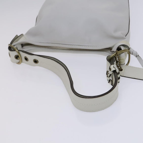Coach Shoulder Bag Leather White Auth bs23865