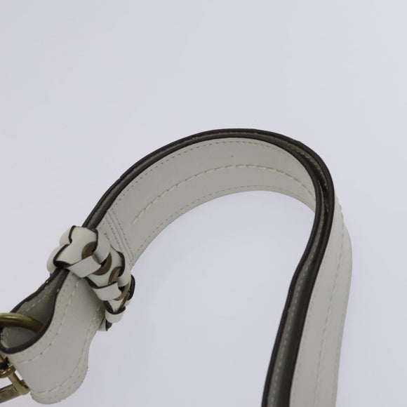 Coach Shoulder Bag Leather White Auth bs23865