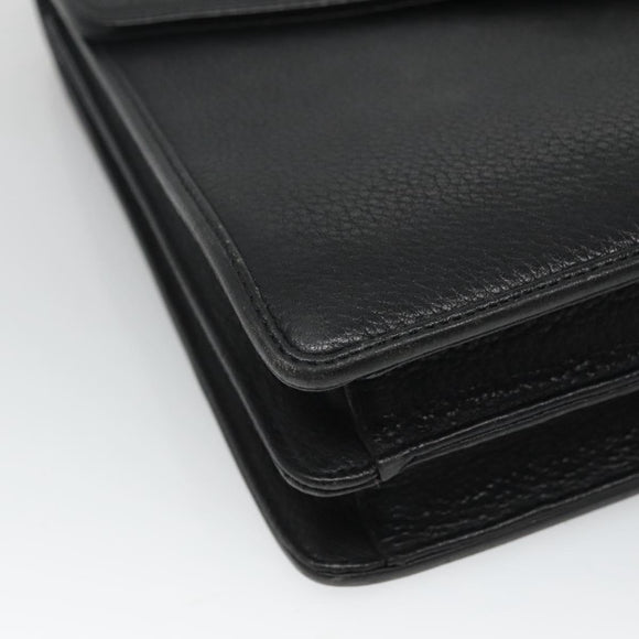 VERSACE Hand Bag Leather Black Auth bs23868