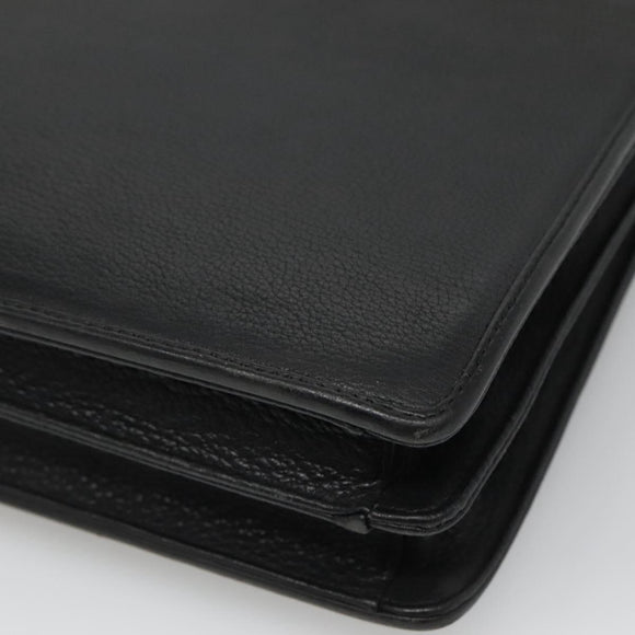 VERSACE Hand Bag Leather Black Auth bs23868