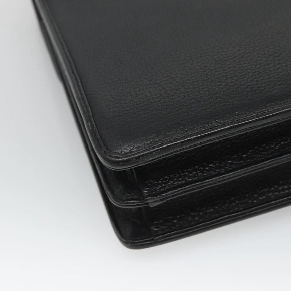 VERSACE Hand Bag Leather Black Auth bs23868