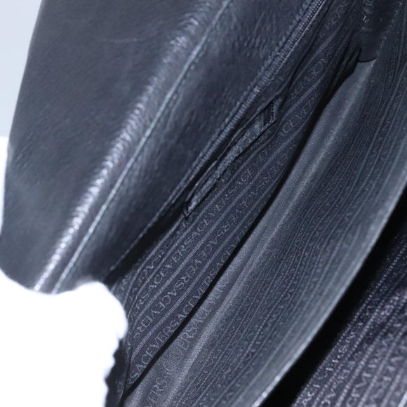 VERSACE Hand Bag Leather Black Auth bs23868