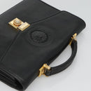 VERSACE Hand Bag Leather Black Auth bs23868-6